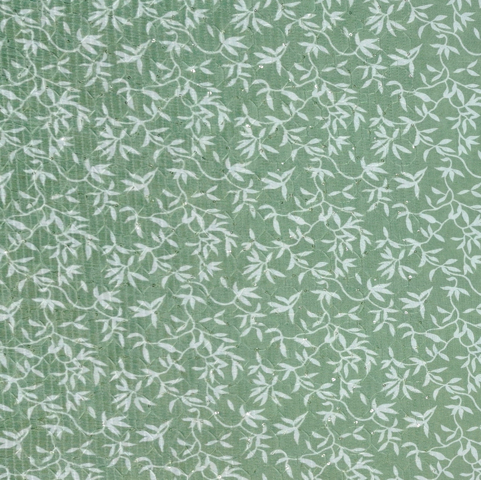 Kurta Fabric ManTire Designer Silk Jasmine Embroidery Colour Green Smoke